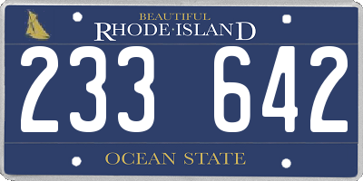 RI license plate 233642