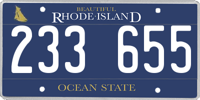RI license plate 233655