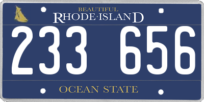 RI license plate 233656