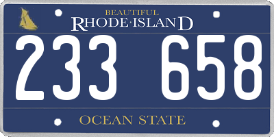 RI license plate 233658