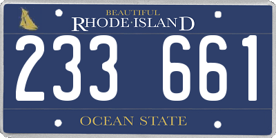 RI license plate 233661