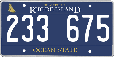 RI license plate 233675