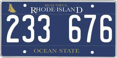 RI license plate 233676