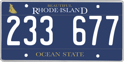 RI license plate 233677