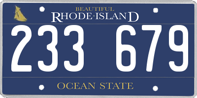 RI license plate 233679