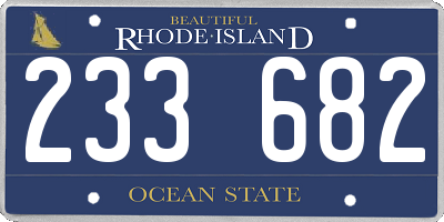 RI license plate 233682