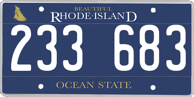 RI license plate 233683