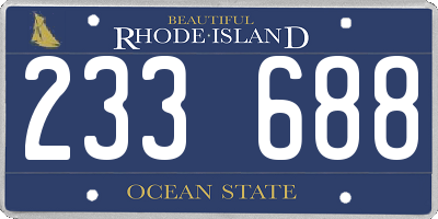 RI license plate 233688