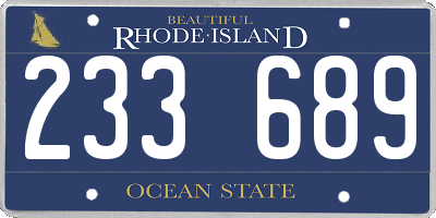 RI license plate 233689