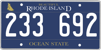 RI license plate 233692