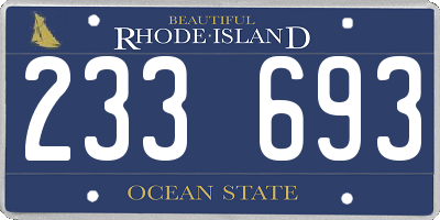 RI license plate 233693