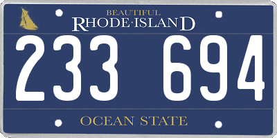 RI license plate 233694