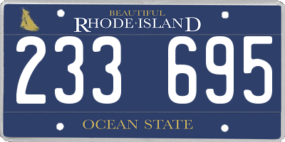 RI license plate 233695
