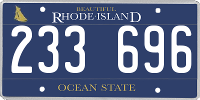 RI license plate 233696