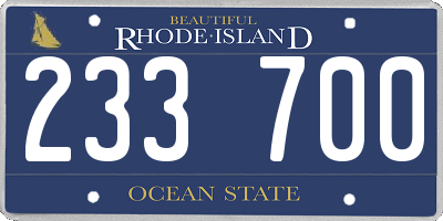RI license plate 233700