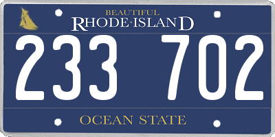 RI license plate 233702