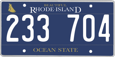 RI license plate 233704
