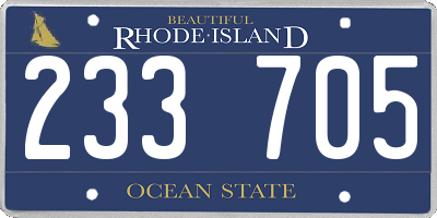 RI license plate 233705