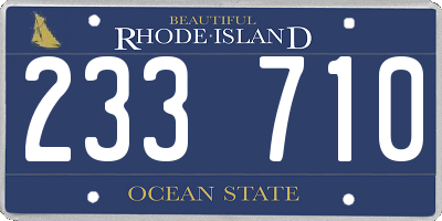 RI license plate 233710