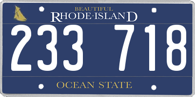 RI license plate 233718