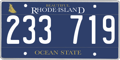 RI license plate 233719