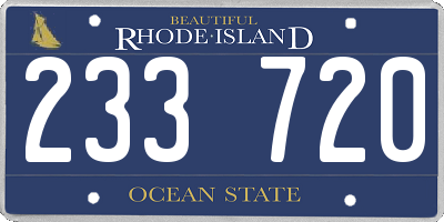 RI license plate 233720