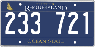 RI license plate 233721
