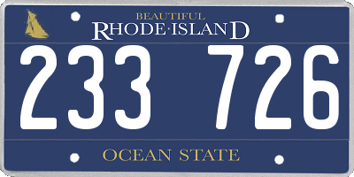RI license plate 233726