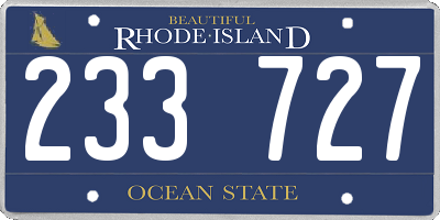 RI license plate 233727