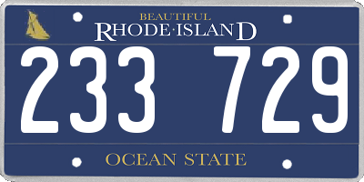RI license plate 233729