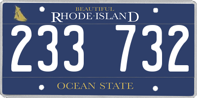 RI license plate 233732