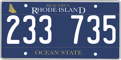 RI license plate 233735