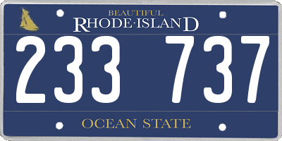 RI license plate 233737