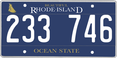 RI license plate 233746