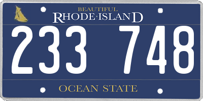 RI license plate 233748