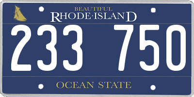 RI license plate 233750