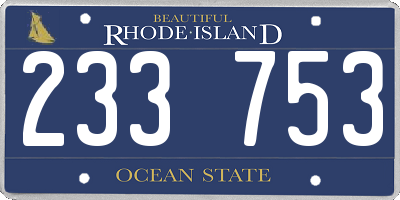 RI license plate 233753