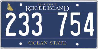 RI license plate 233754