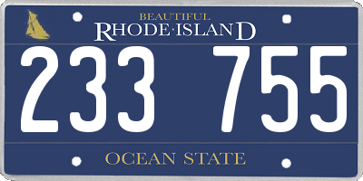 RI license plate 233755