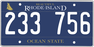 RI license plate 233756