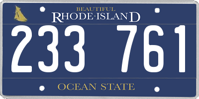 RI license plate 233761