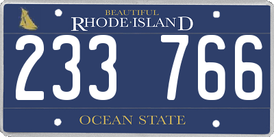 RI license plate 233766