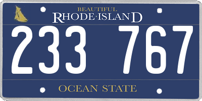RI license plate 233767
