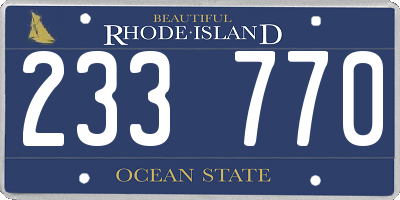 RI license plate 233770