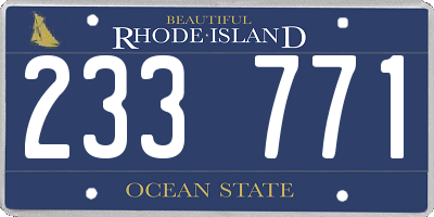 RI license plate 233771
