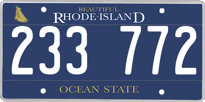 RI license plate 233772