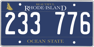 RI license plate 233776