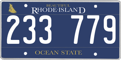 RI license plate 233779