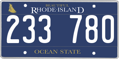 RI license plate 233780