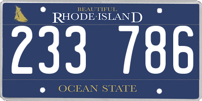 RI license plate 233786